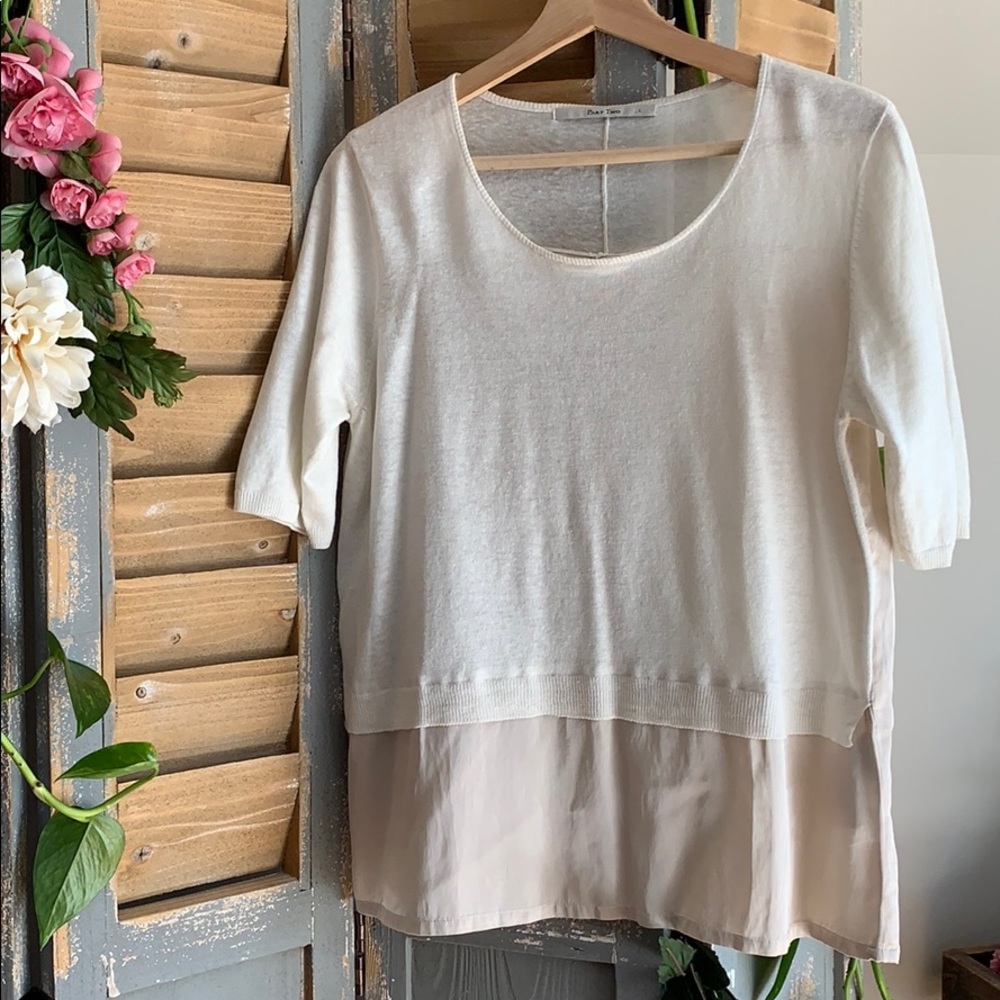 Part Two champagne 2 tone pullover